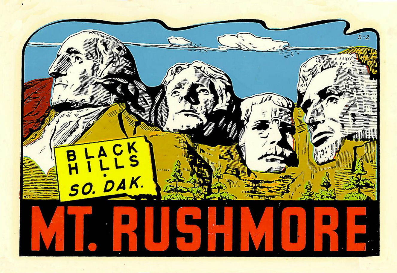 (image for) South Dakota 4) Mount Rushmore Vintage Vacation Sticker